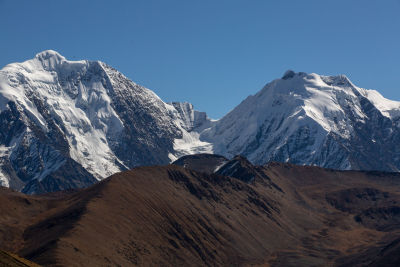 风光系列实景连绵的山脉和雪山
