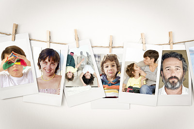Family pictures Instant Photo Prints Collection (clipping path)