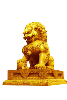 Gold Lion statue in Beijing