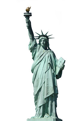 Statue of Liberty on White