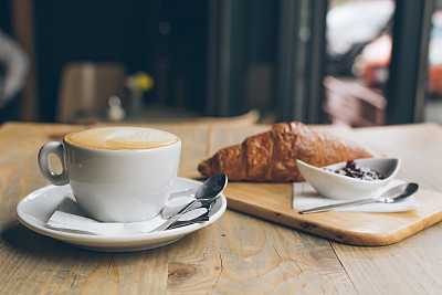 Coffee and croissant