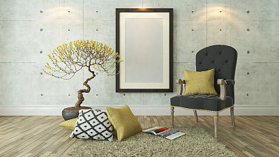 black picture frames with gray bergere
