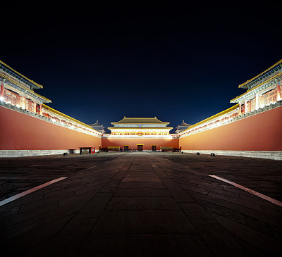 Night view of Forbidden city entrance