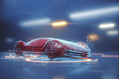 Conceptual generic futuristic sports car