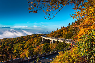 Morning Fog in the Valley Below Linn Cove Viaduct