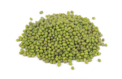 Mung beans isolated on white background. Vigna radiata.