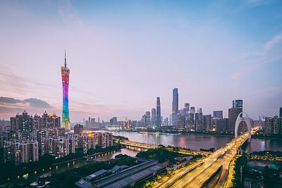 Urban dusk at guangzhou