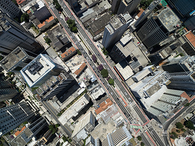 Aerial View of Paulista Avenue, Sao Paulo, Brazil