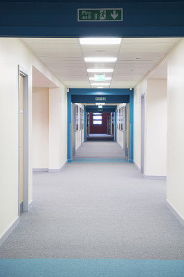 Modern secondary school corridor
