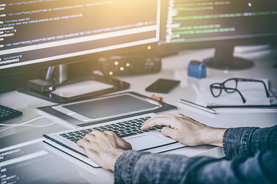 Website design. Developing programming and coding technologies.