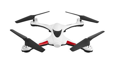 Drone, quadrocopter on white
