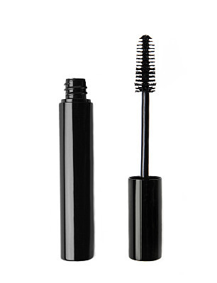black mascara with mascara brush