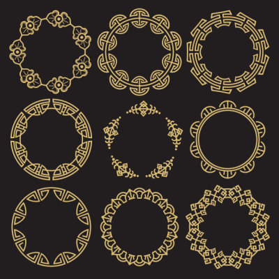 Traditional asian frames - chinese korean japanese