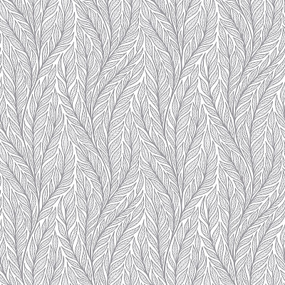 Hand drawn pattern with decorative floral ornament. Stylized colorful branches. Summer spring background, nature collection. Vector illustration
