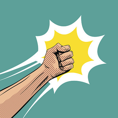Fisticuff comic book pop art, vector illustration