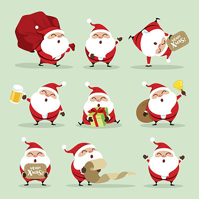 Collection of Christmas Santa Claus - set 1