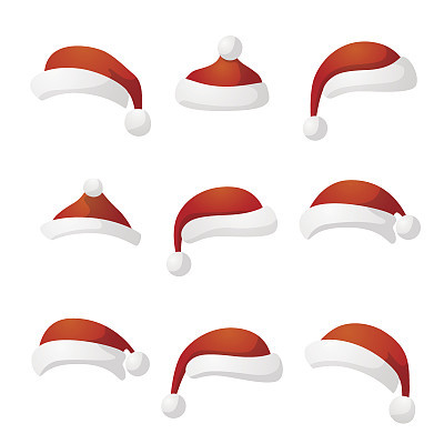 New Year hat set collection red cap