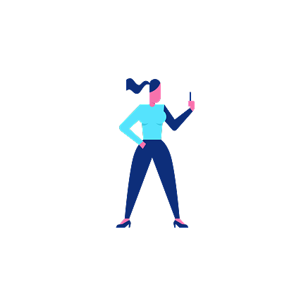 Woohoo Shopping Character holding smartphone