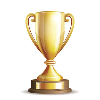 Golden trophy cup