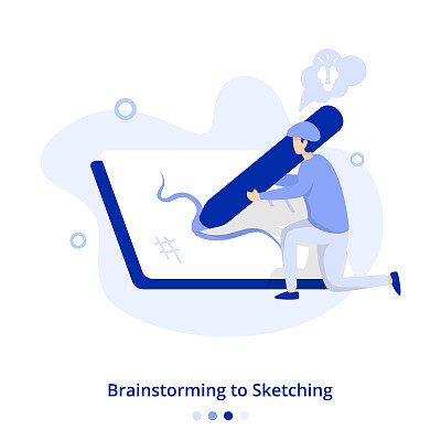 Flat Illustration Brainstorming to Sketching