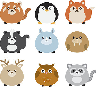 Cute Fat Animal Set