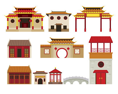 China Building Objects Set