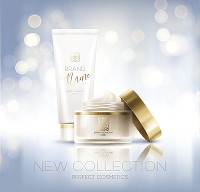 Design cosmetics product advertising. Vector illustration