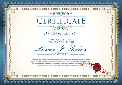 Vector certificate template