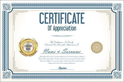 Certificate retro design template