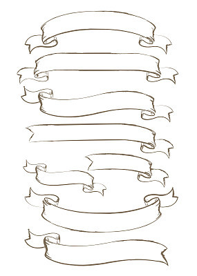 Hand drawn ribbon Vector