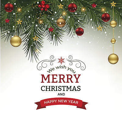 Christmas background with fir branches