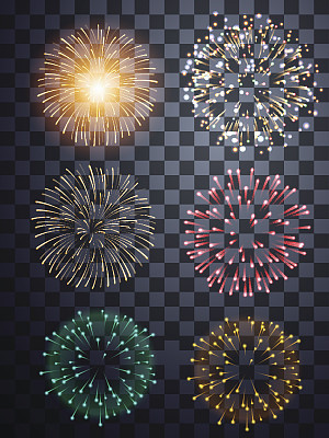 abstract fire work set