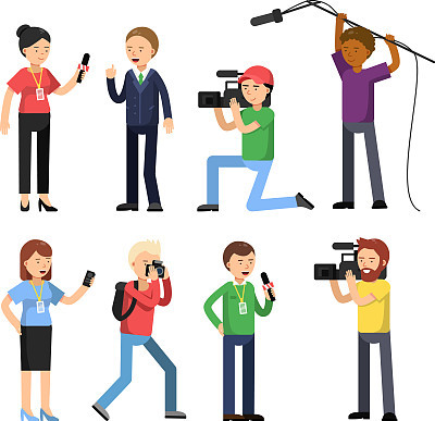 set characters of broadcasting reportage and