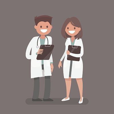 Doctor and a nurse. Vector illustration