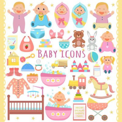 Baby icons set.