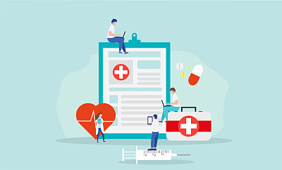 Doctors team. Medical consultation and support, illustration of medical service