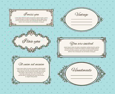 Vintage frames with text
