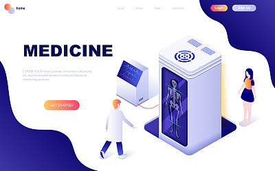 Modern flat design isometric concept of Medicine and Healthcare decorated people character