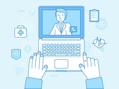 Online and tele medicine concept
