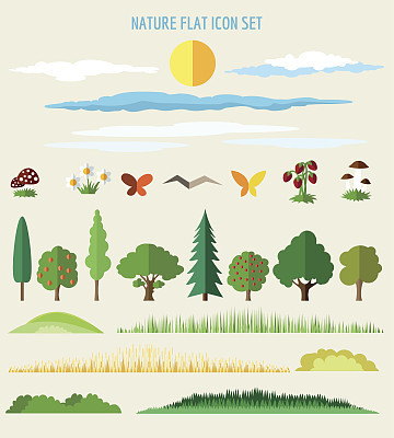 Nature flat icons