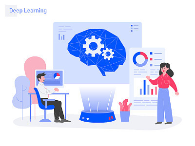 Deep Learning Illustration Concept
