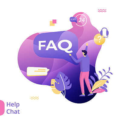 Flat Illustration of Help Chat