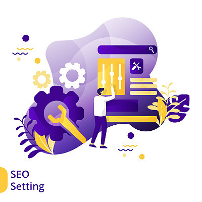 Flat Illustration of SEO Setting