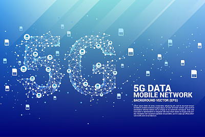 Vector Polygon dot connect line shaped 5G mobile networking networking.