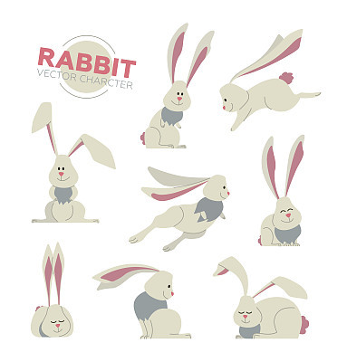 Happy Easter - modern vector set of illustrations