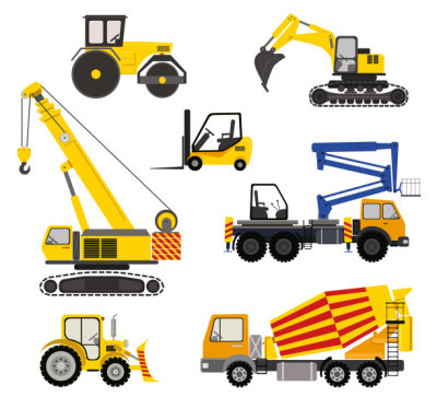Cartoon road machinery illustration