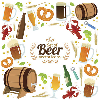 Round frame with beer