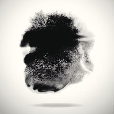 vector black ink splashes on white background