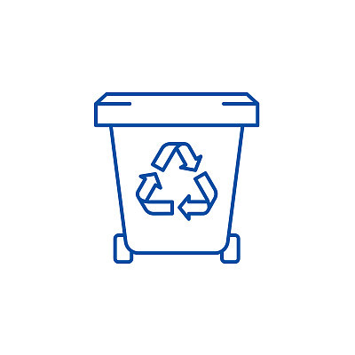 Garbage storage line icon concept. Garbage storage flat  vector symbol, sign, outline illustration.