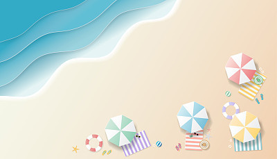 Summer background paper art style